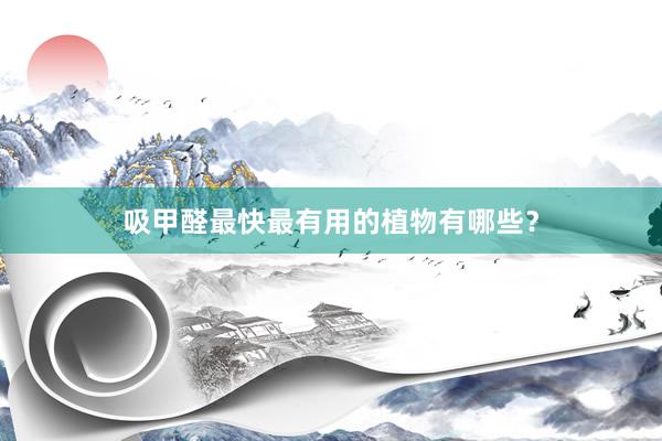 吸甲醛最快最有用的植物有哪些？